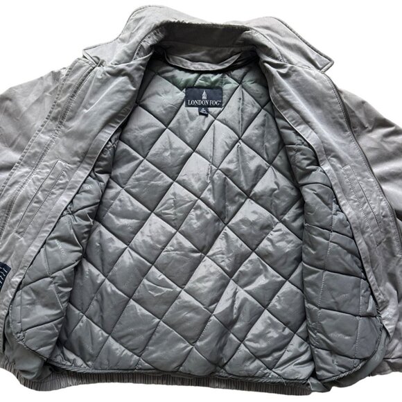London Fog Mens Gray Jacket Size Large With Zipper & Button Closure - Picture 5 of 15